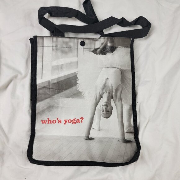 Lululemon Reusable Tote Bag With Inspirational Quote And Yoga Print Travel - Picture 2 of 6